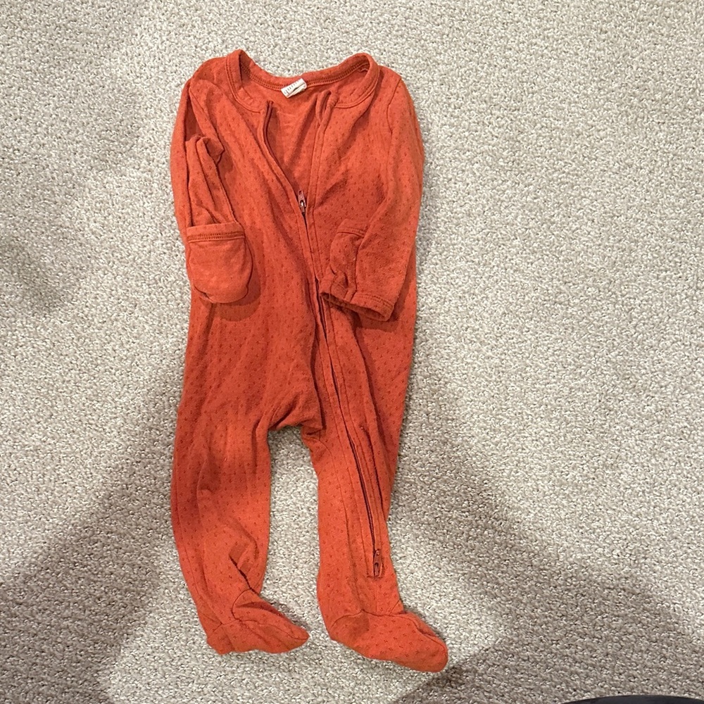 Kate Quinn Rust Orange Bamboo Onesie